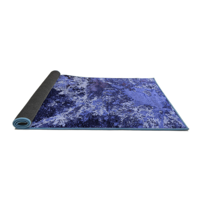 Sideview of Oriental Blue Industrial Rug, urb2043blu