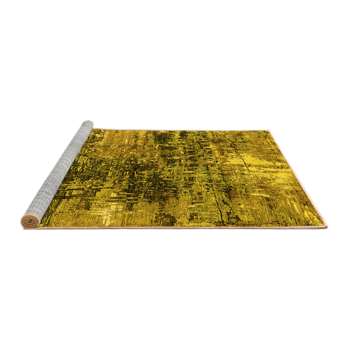 Sideview of Machine Washable Oriental Yellow Industrial Rug, wshurb2044yw