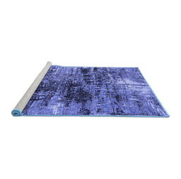Sideview of Machine Washable Oriental Blue Industrial Rug, wshurb2044blu