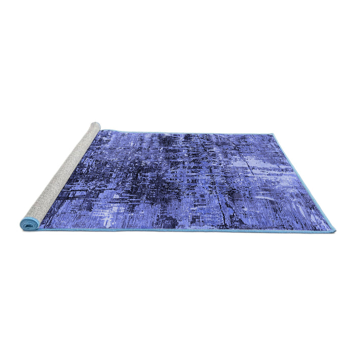 Sideview of Machine Washable Oriental Blue Industrial Rug, wshurb2044blu