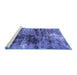 Sideview of Machine Washable Oriental Blue Industrial Rug, wshurb2044blu