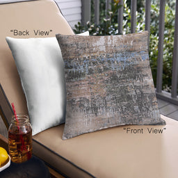 Front View of Mid-Century Modern Urban Square Silver Pink Throw Pillow, 18 inch by 18 inch, pwurb2044