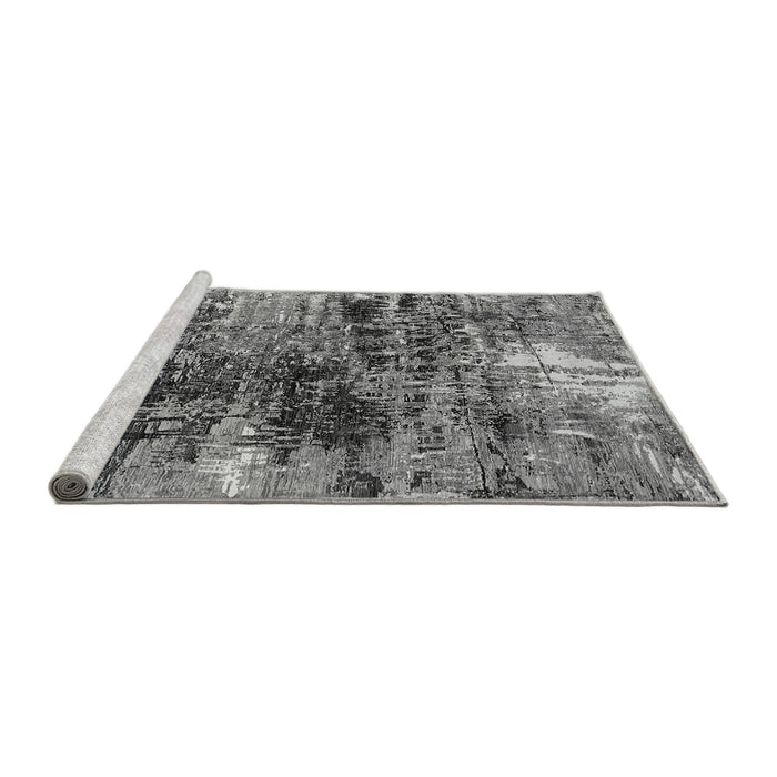 Sideview of Machine Washable Oriental Gray Industrial Rug, wshurb2044gry