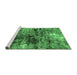 Sideview of Machine Washable Oriental Emerald Green Industrial Area Rugs, wshurb2044emgrn