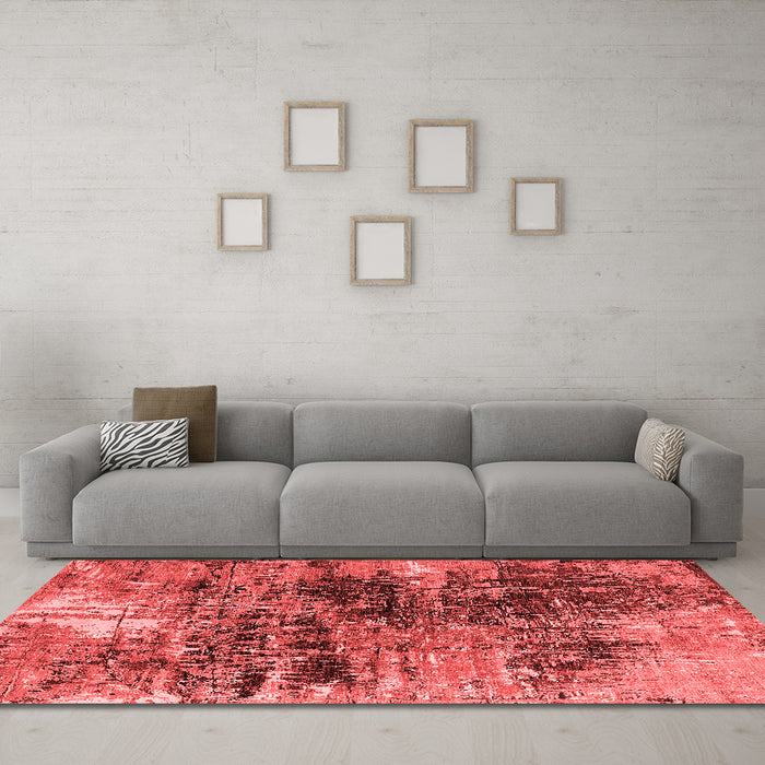 Industrial Red Washable Rugs