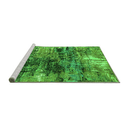 Sideview of Machine Washable Oriental Green Industrial Area Rugs, wshurb2044grn