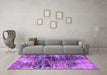 Machine Washable Oriental Purple Industrial Area Rugs in a Living Room, wshurb2044pur