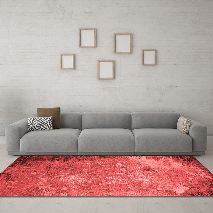 Industrial Red Washable Rugs