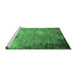 Sideview of Machine Washable Oriental Emerald Green Industrial Area Rugs, wshurb2045emgrn