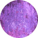 Round Oriental Purple Industrial Rug, urb2045pur