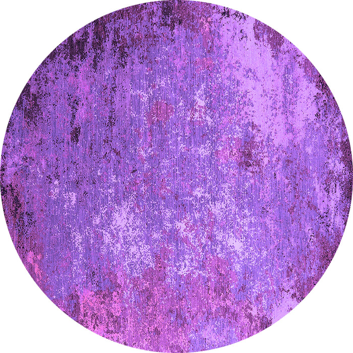 Round Machine Washable Oriental Purple Industrial Area Rugs, wshurb2045pur
