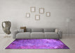 Machine Washable Oriental Purple Industrial Area Rugs in a Living Room, wshurb2045pur