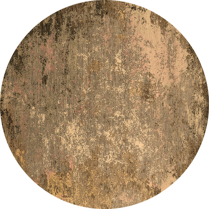 Round Oriental Brown Industrial Rug, urb2045brn