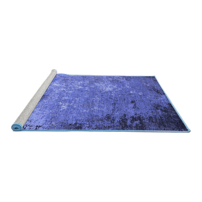 Sideview of Machine Washable Oriental Blue Industrial Rug, wshurb2045blu