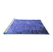 Sideview of Machine Washable Oriental Blue Industrial Rug, wshurb2045blu