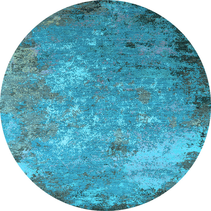 Round Oriental Light Blue Industrial Rug, urb2045lblu