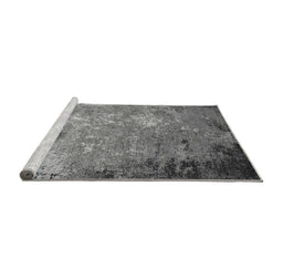 Sideview of Machine Washable Oriental Gray Industrial Rug, wshurb2045gry