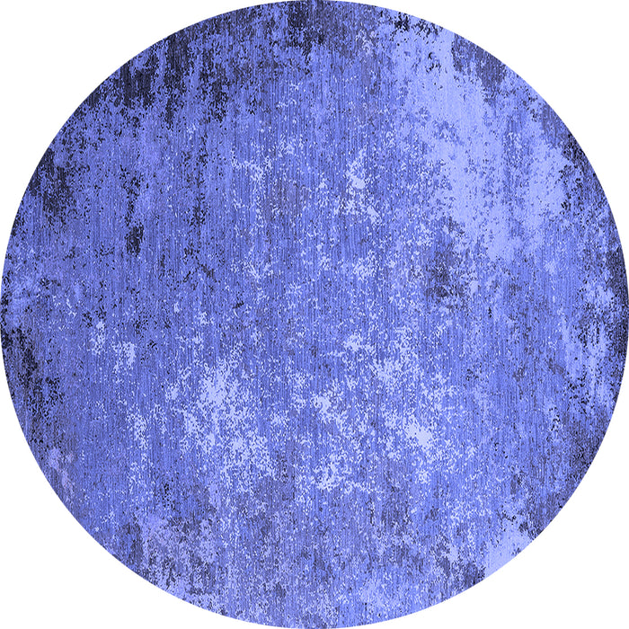 Round Oriental Blue Industrial Rug, urb2045blu