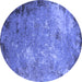 Round Oriental Blue Industrial Rug, urb2045blu