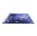 Sideview of Machine Washable Oriental Blue Industrial Rug, wshurb2046blu