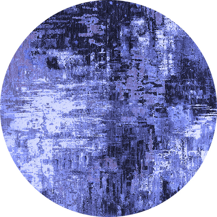 Round Oriental Blue Industrial Rug, urb2046blu