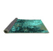 Sideview of Oriental Turquoise Industrial Rug, urb2046turq