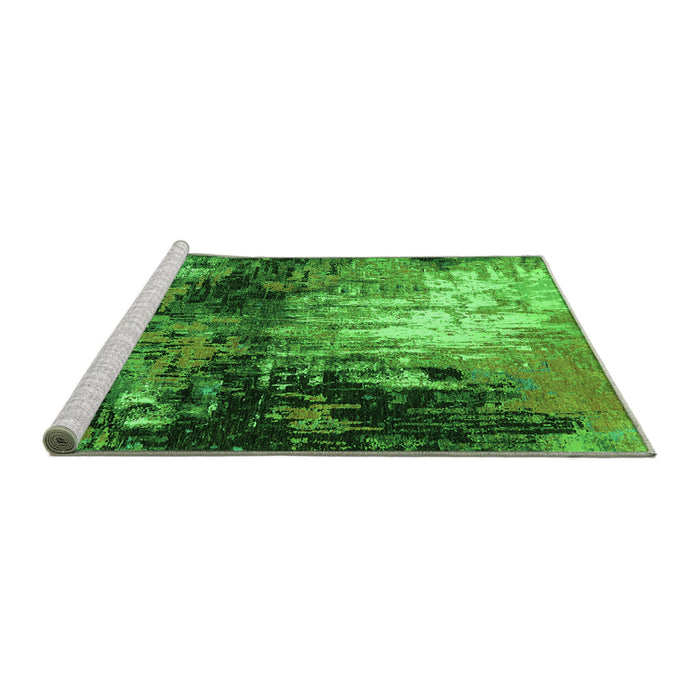 Sideview of Machine Washable Oriental Green Industrial Area Rugs, wshurb2046grn