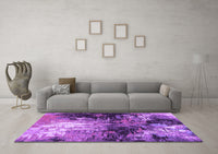 Machine Washable Oriental Purple Industrial Rug, wshurb2046pur