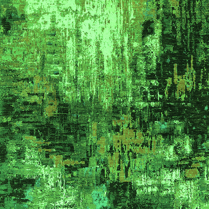 Machine Washable Oriental Green Industrial Area Rugs, wshurb2046grn