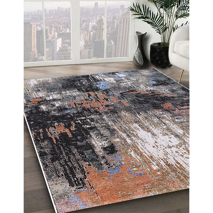 Mid-Century Modern Purple Oriental Rug in Family Room, urb2046