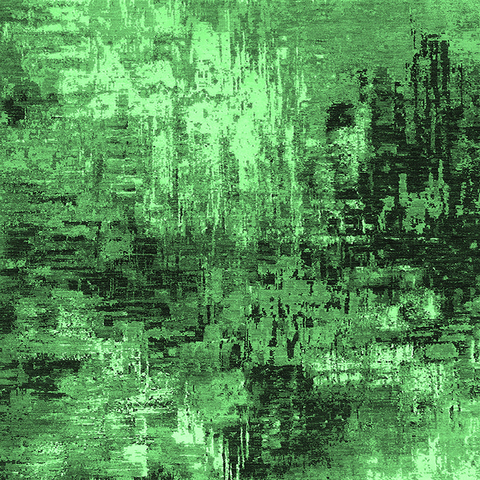 Square Oriental Emerald Green Industrial Rug, urb2046emgrn