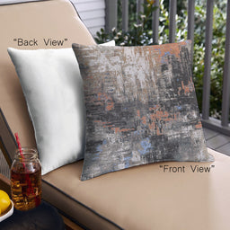 Front View of Mid-Century Modern Urban Square Purple Throw Pillow, 18 inch by 18 inch, pwurb2046