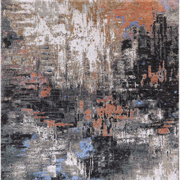 Square Machine Washable Industrial Modern Purple Rug, wshurb2046