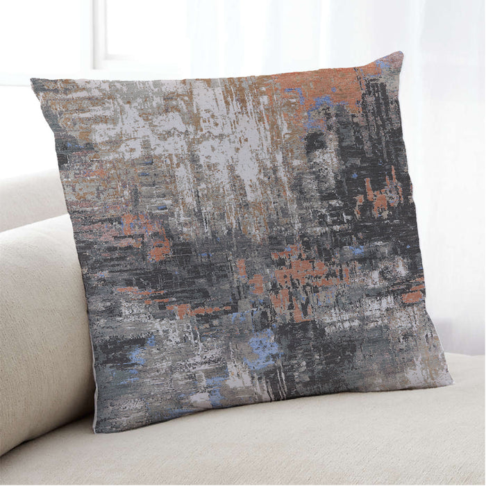 Lifestyle Image of Mid-Century Modern Urban Square Purple Throw Pillow, 18 inch by 18 inch, pwurb2046