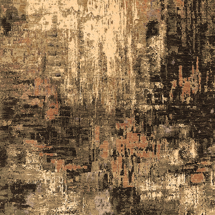 Machine Washable Oriental Brown Industrial Rug, wshurb2046brn