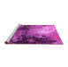 Sideview of Machine Washable Oriental Pink Industrial Rug, wshurb2046pnk