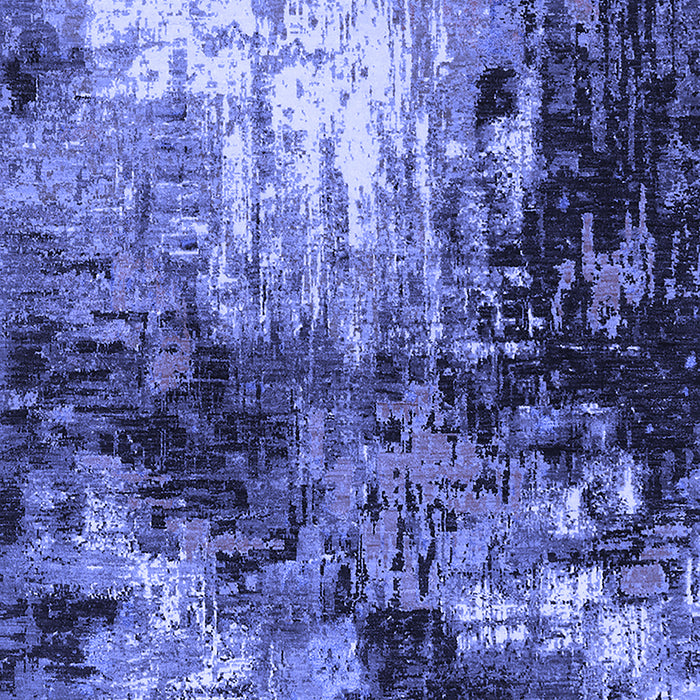 Machine Washable Oriental Blue Industrial Rug, wshurb2046blu