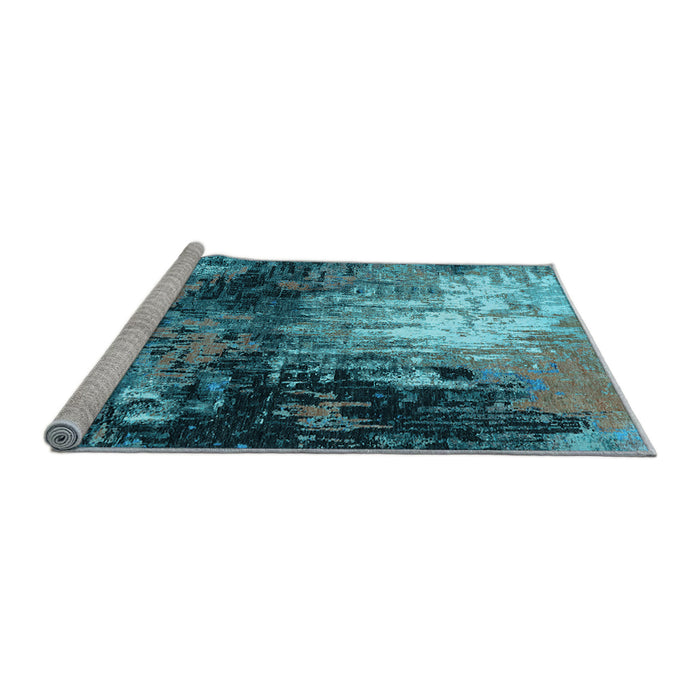 Sideview of Machine Washable Oriental Light Blue Industrial Rug, wshurb2046lblu