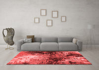 Machine Washable Oriental Red Industrial Rug, wshurb2046red