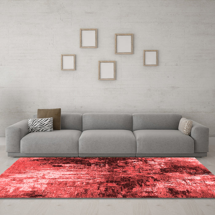 Industrial Red Washable Rugs