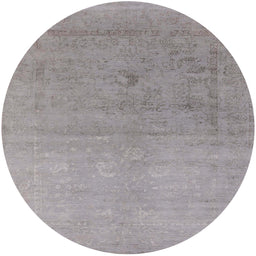 Round Machine Washable Industrial Modern Dark Gray Rug, wshurb2047