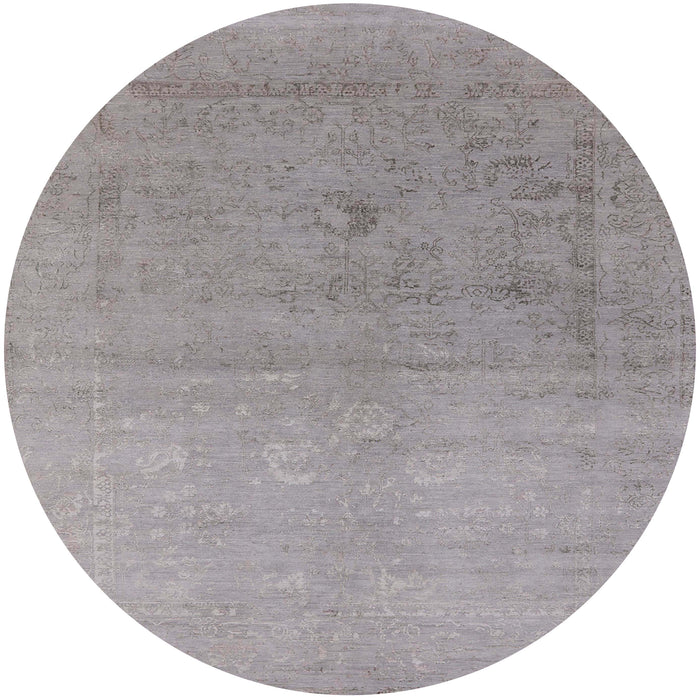 Round Machine Washable Industrial Modern Dark Gray Rug, wshurb2047