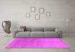 Machine Washable Oriental Pink Industrial Rug in a Living Room, wshurb2047pnk