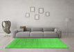 Machine Washable Oriental Green Industrial Area Rugs in a Living Room,, wshurb2047grn