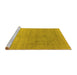 Sideview of Machine Washable Oriental Yellow Industrial Rug, wshurb2047yw