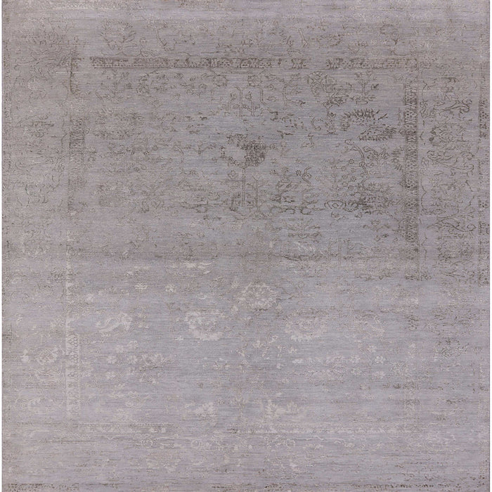 Square Mid-Century Modern Dark Gray Oriental Rug, urb2047