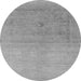 Round Oriental Gray Industrial Rug, urb2047gry