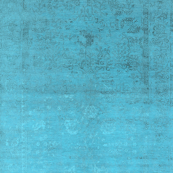 Machine Washable Oriental Light Blue Industrial Rug, wshurb2047lblu