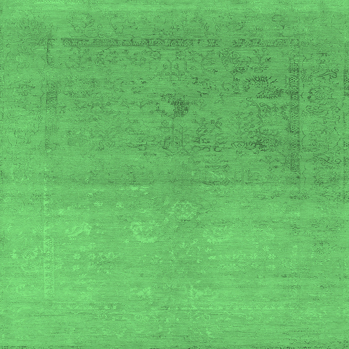 Square Oriental Emerald Green Industrial Rug, urb2047emgrn