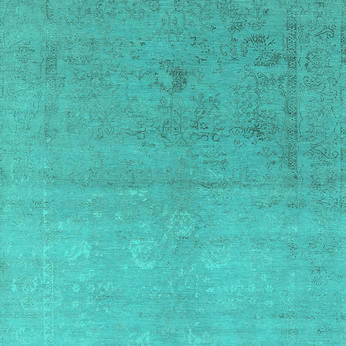 Machine Washable Oriental Turquoise Industrial Area Rugs, wshurb2047turq